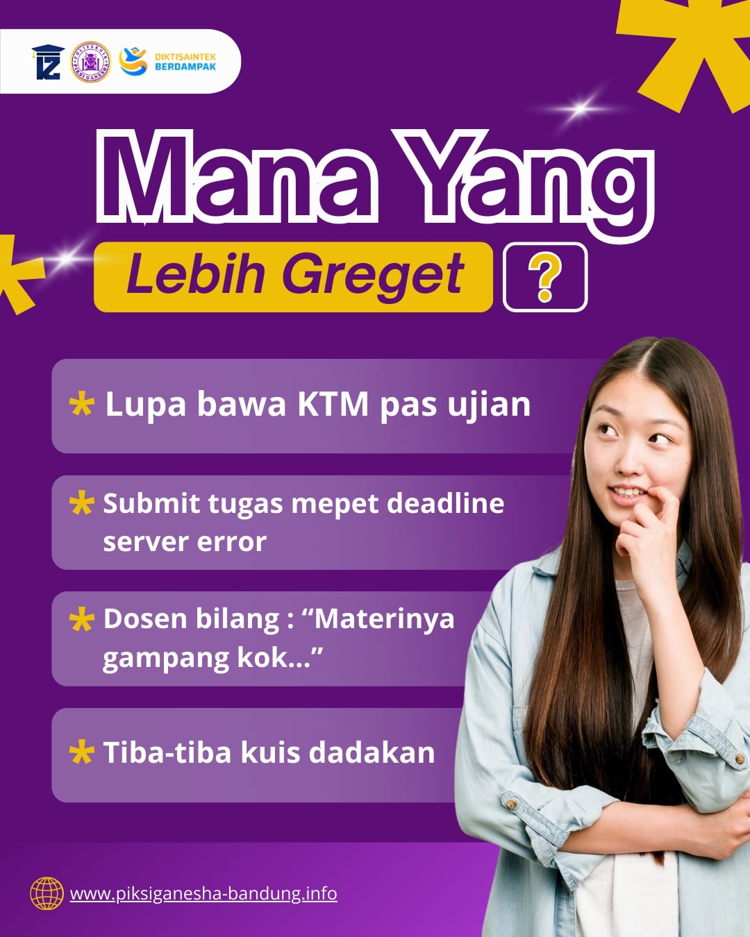 Mana yang Lebih Greget? Cerita Realita Mahasiswa PIKSI Ganesha Bandung
