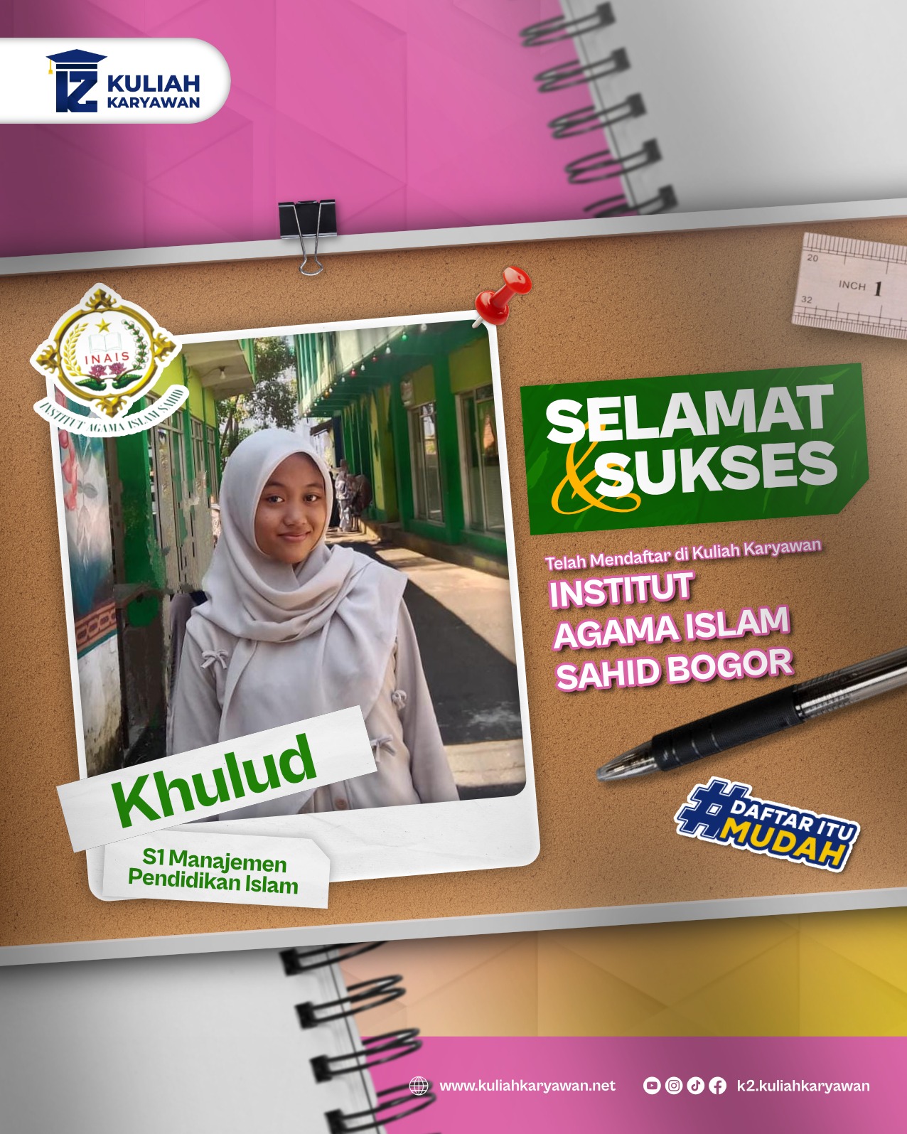 Daftar Kuliah Kelas Karyawan INAIS Bogor 2026 Informasi Marketing Resmi 