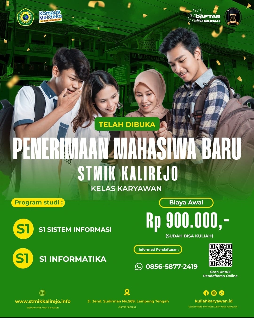Kampus STMIK Kalirejo Lampung Tengah Kelas Karyawan 