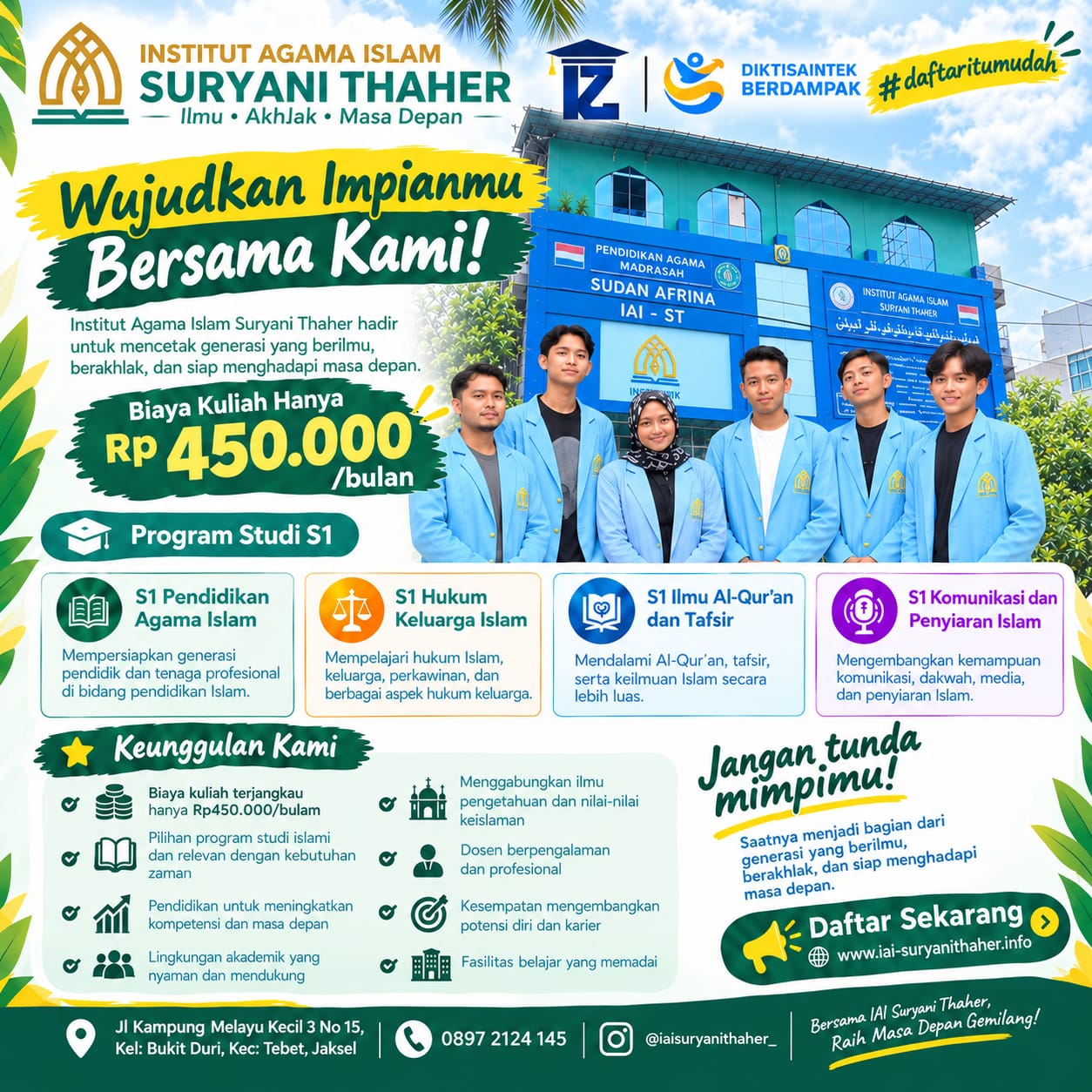 Daftar Online Mudah Fleksibel Di Institut Agama Islam Suryani Thaher 