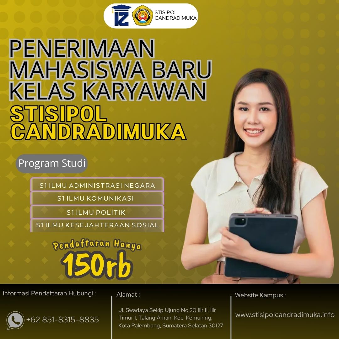Hanya 150.000 Sudah Bisa Daftar Kuliah di Kampus STISIPOL Candradimuka Palembang