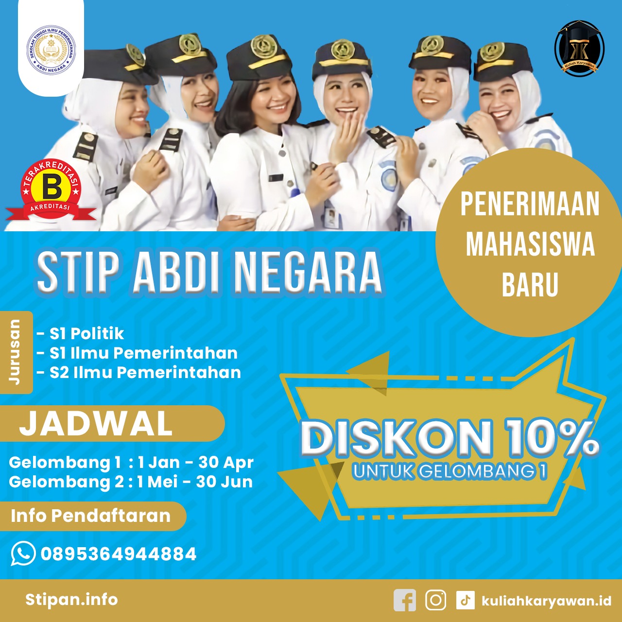 Info pendaftaran Kuliah di Sekolah Tinggi Ilmu Pemerintahan Abdi Negara