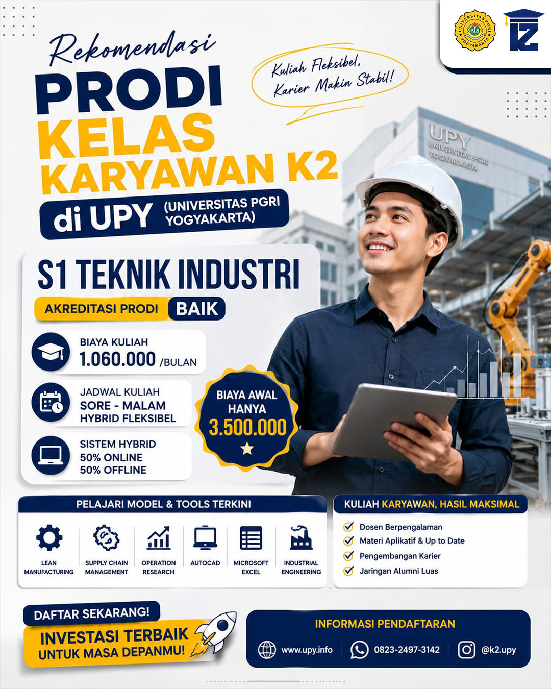 PMB Kelas Karyawan K2 UPY S1 Teknik Industri