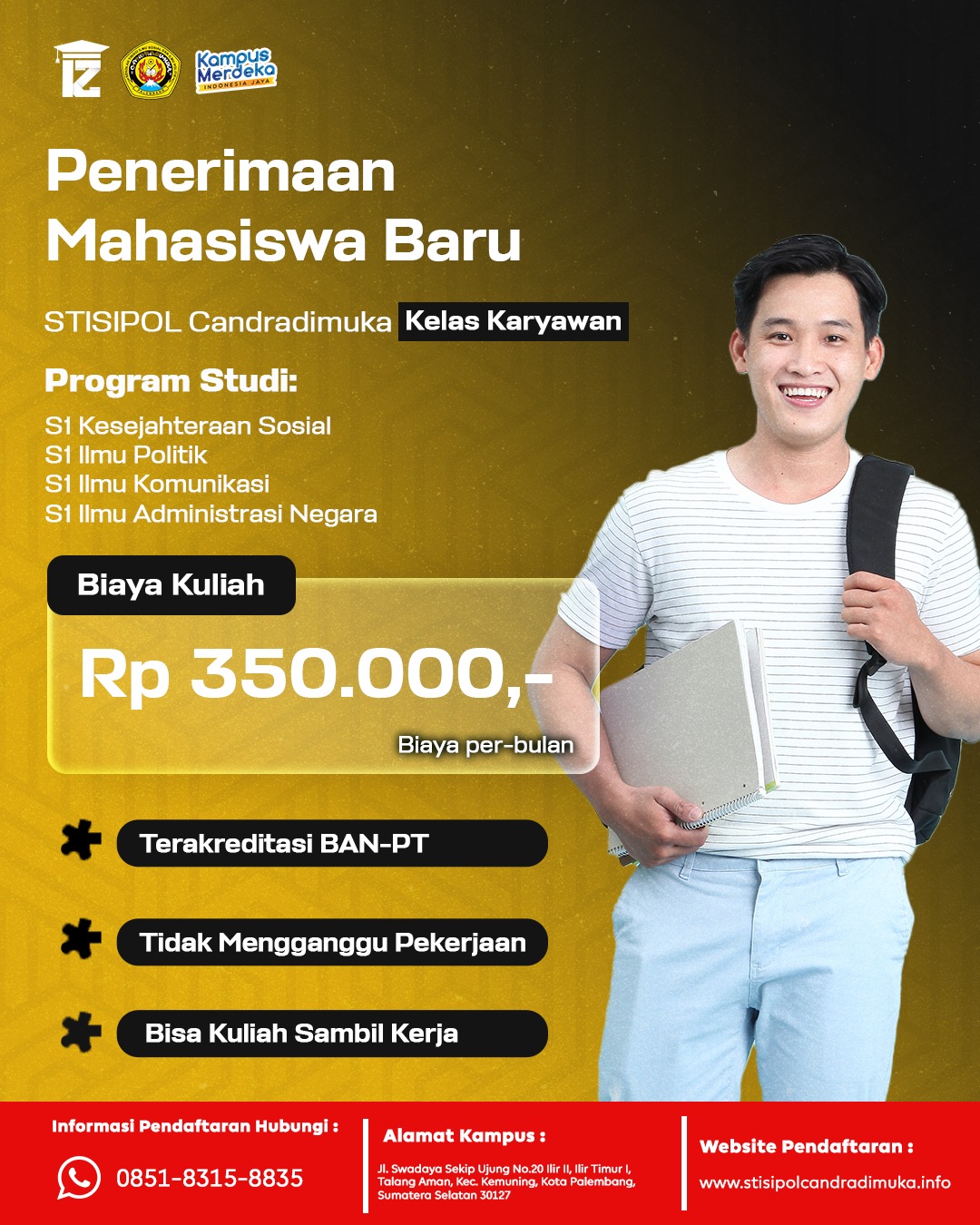 150ribu Sudah Bisa Daftar Kuliah di STISIPOL Candradimuka