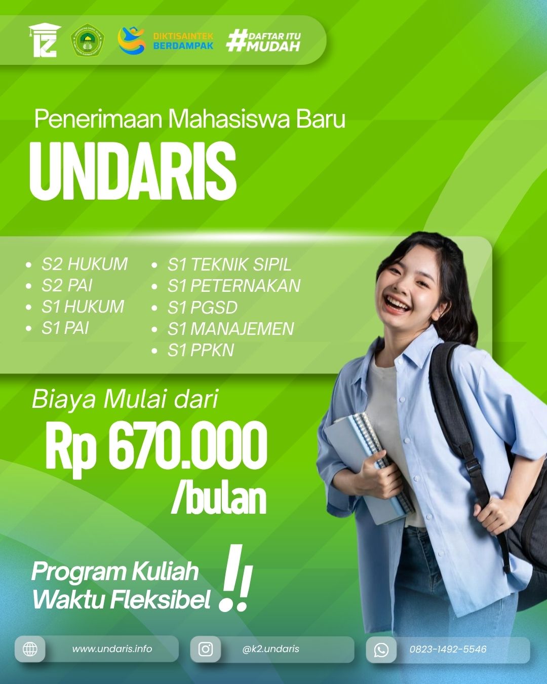 Penerimaan Mahasiswa Baru UNDARIS Semarang Gelombang Akhir