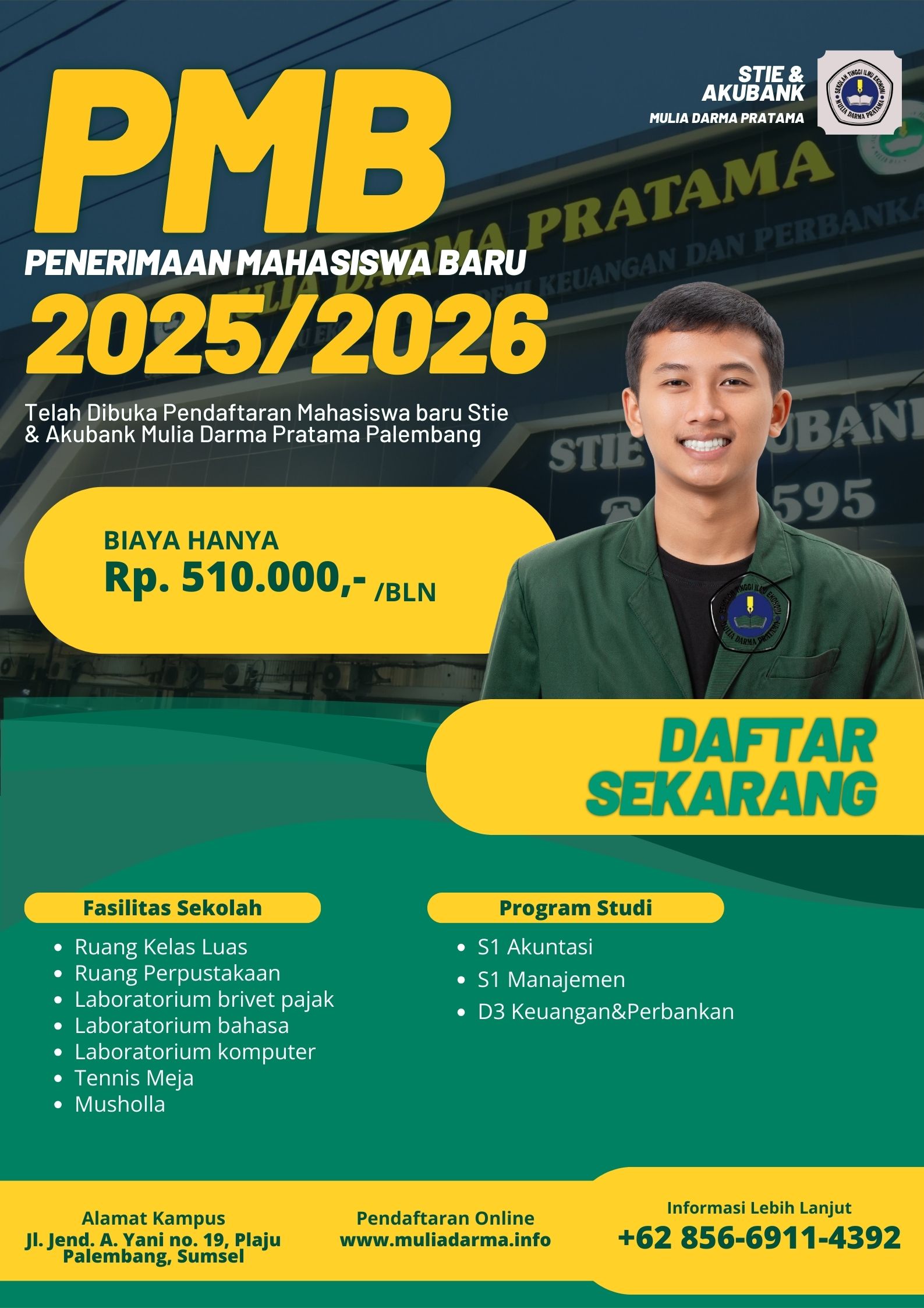 Jurusan yang ada di kampus Mulia Darma Pratama Palembang