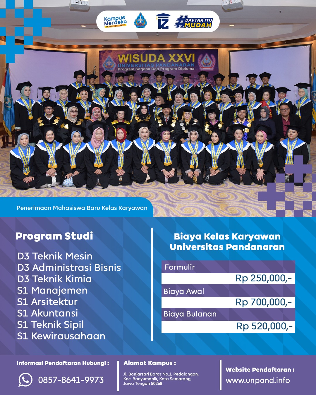 Penerimaan Mahasiswa Baru Universitas Pandanaran Semarang