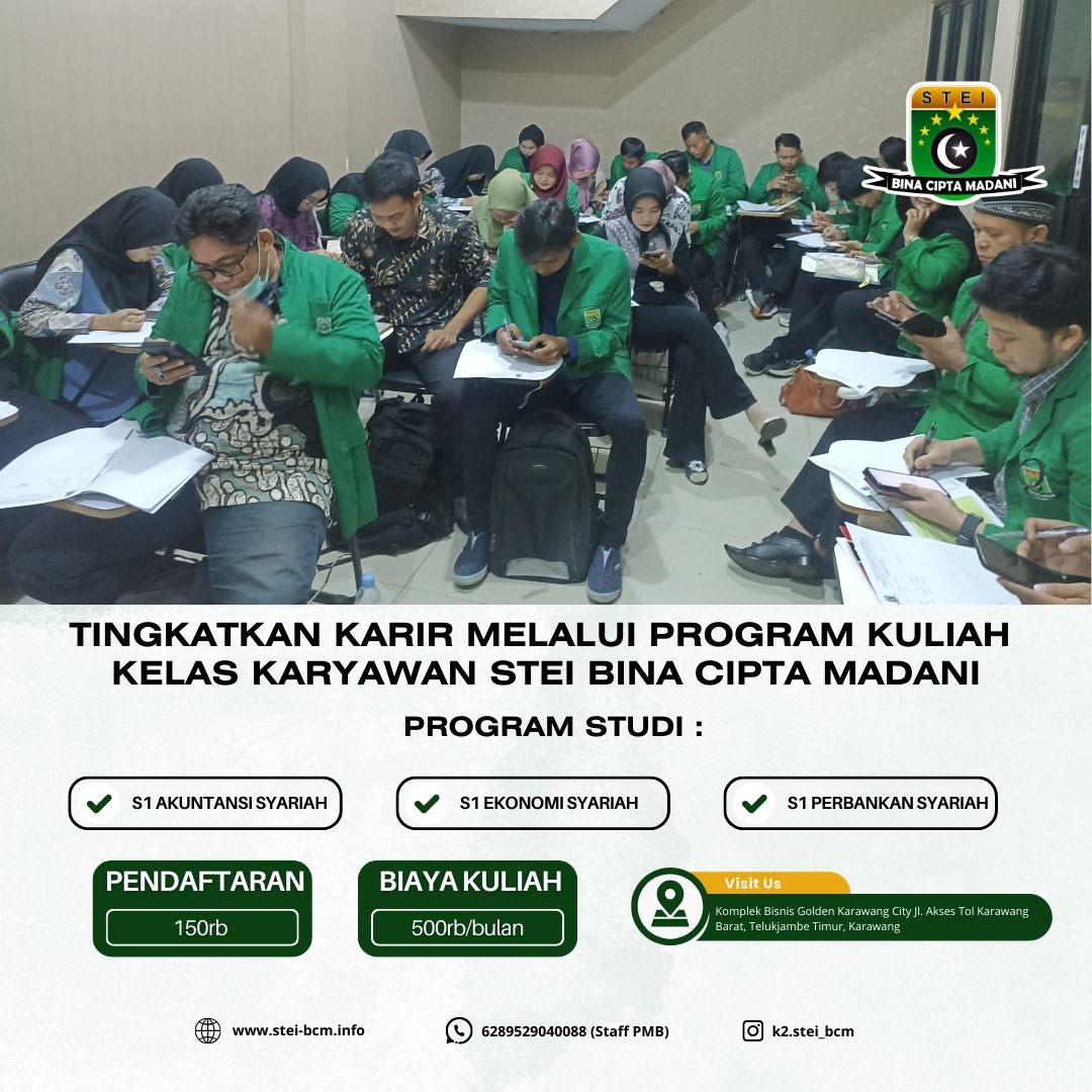 Tingkatkan karir melalui program kuliah kelas karyawan STEI Bina Cipta Madani