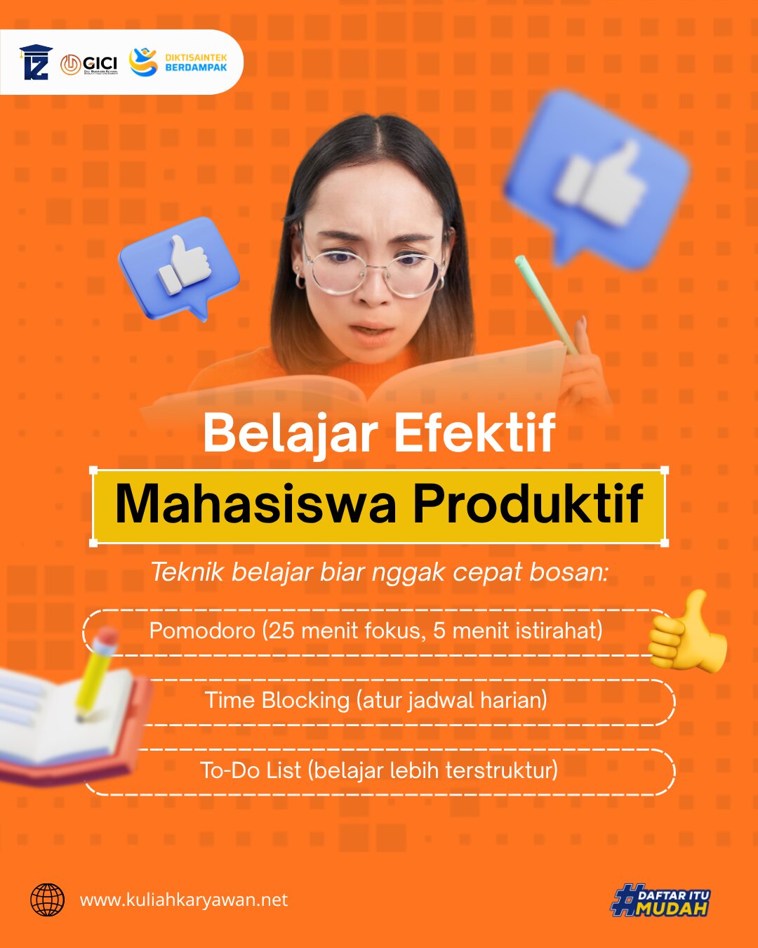 Belajar Yang Efektif Biar Jadi Mahasiswa Produktif