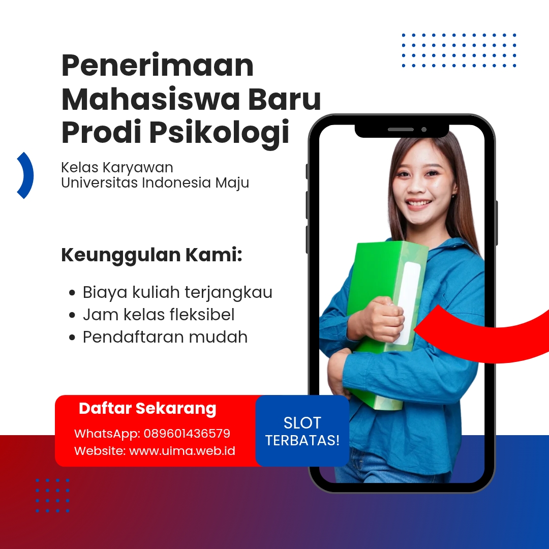 Penerimaan Mahasiswa Baru Jurusan Psikologi Kelas Online Universitas Indonesia Maju