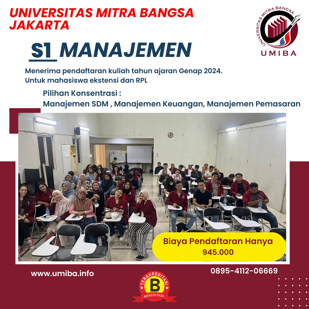Syarat Pendaftaran Program RPL S1 Manajemen UMIBA Jakarta