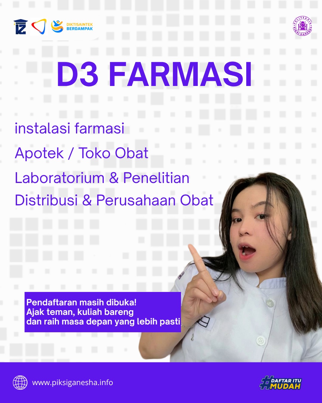 Jurusan D3 Farmasi di Politeknik Piksi Ganesha Bandung Masa Depan Pasti dan Biaya Terjangkau