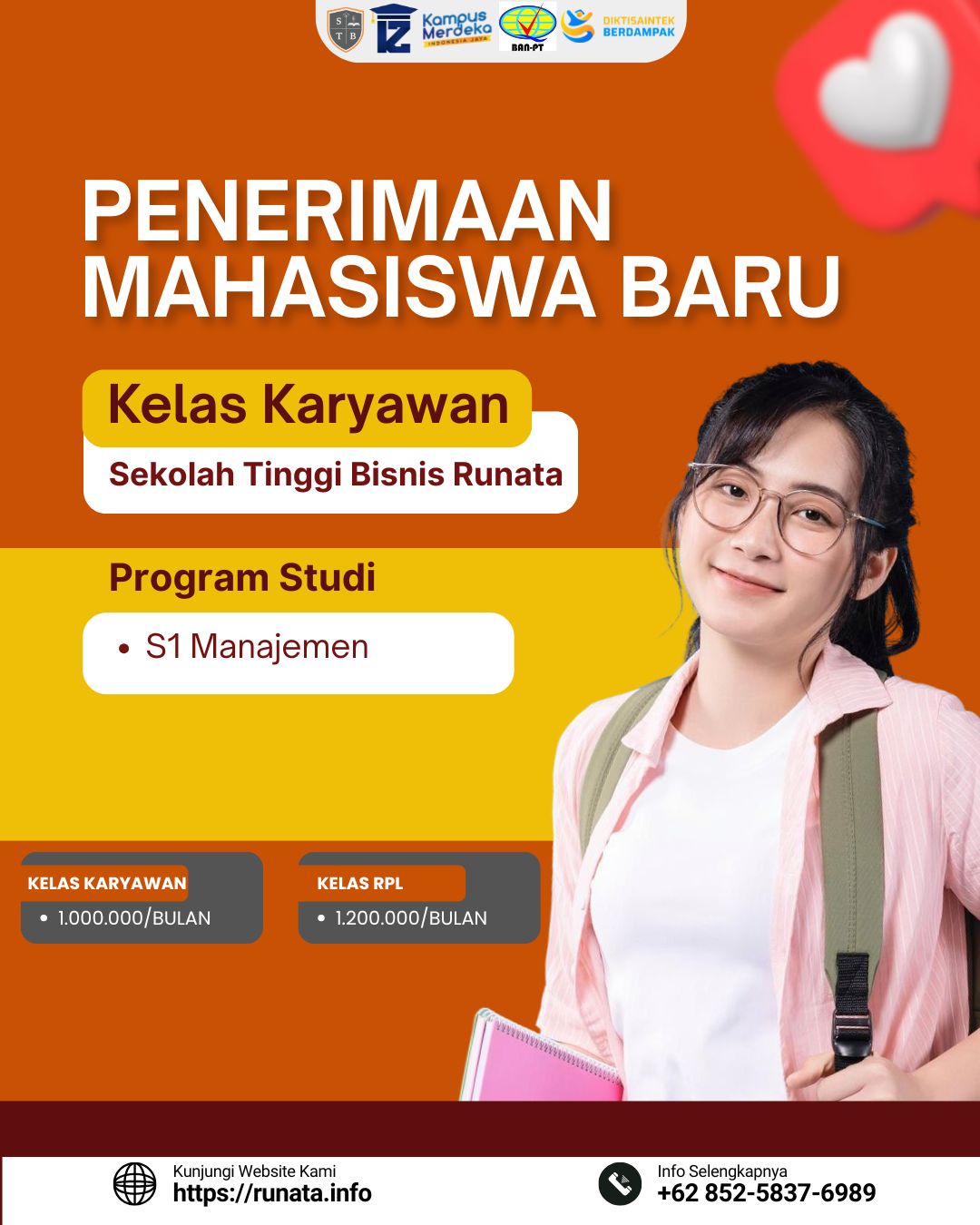 Biaya Kuliah di Sekolah Tinggi Bisnis Runata