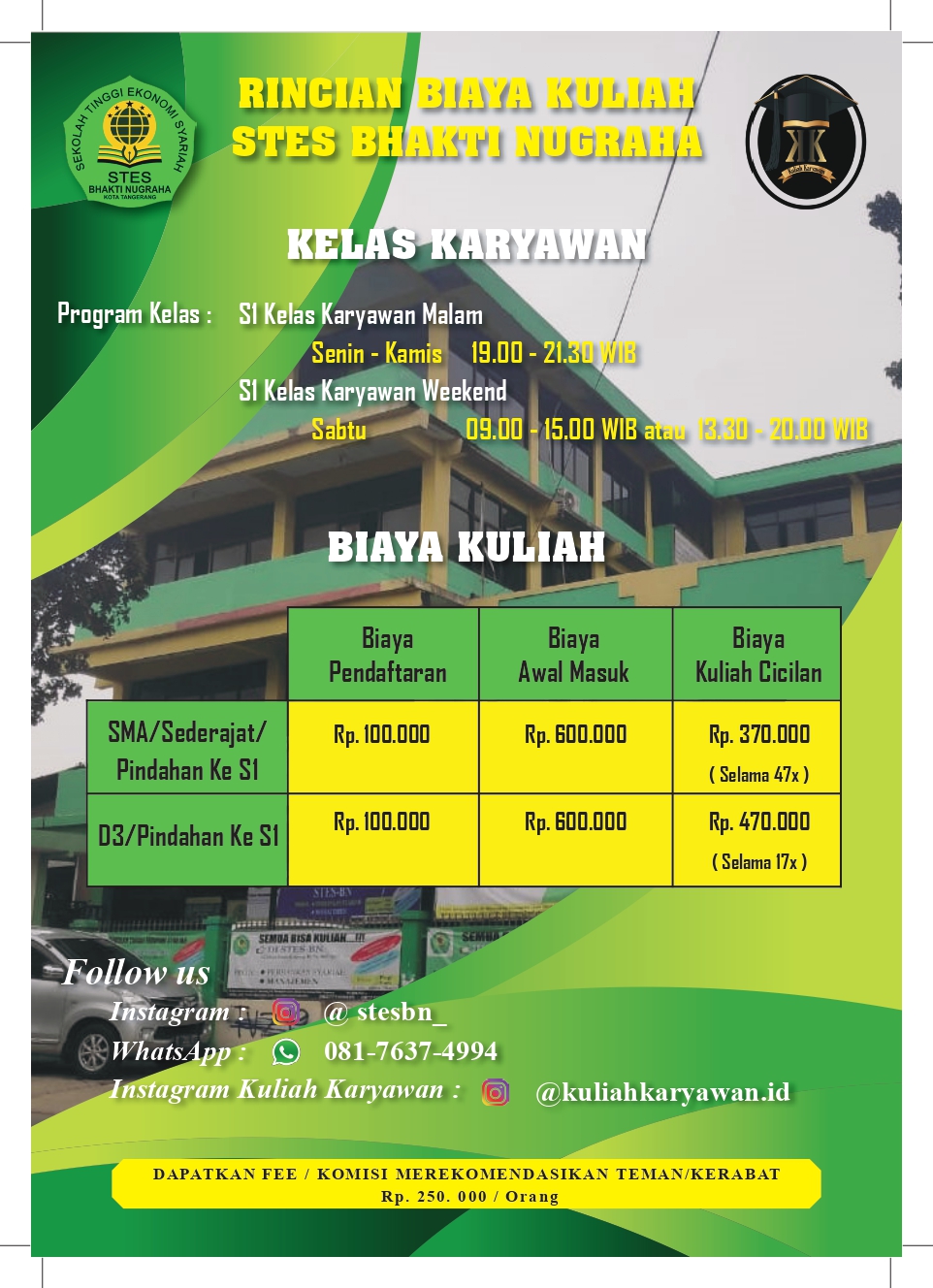 Kuliah Kelas Karyawan Terjangkau STES Bhakti Nugraha