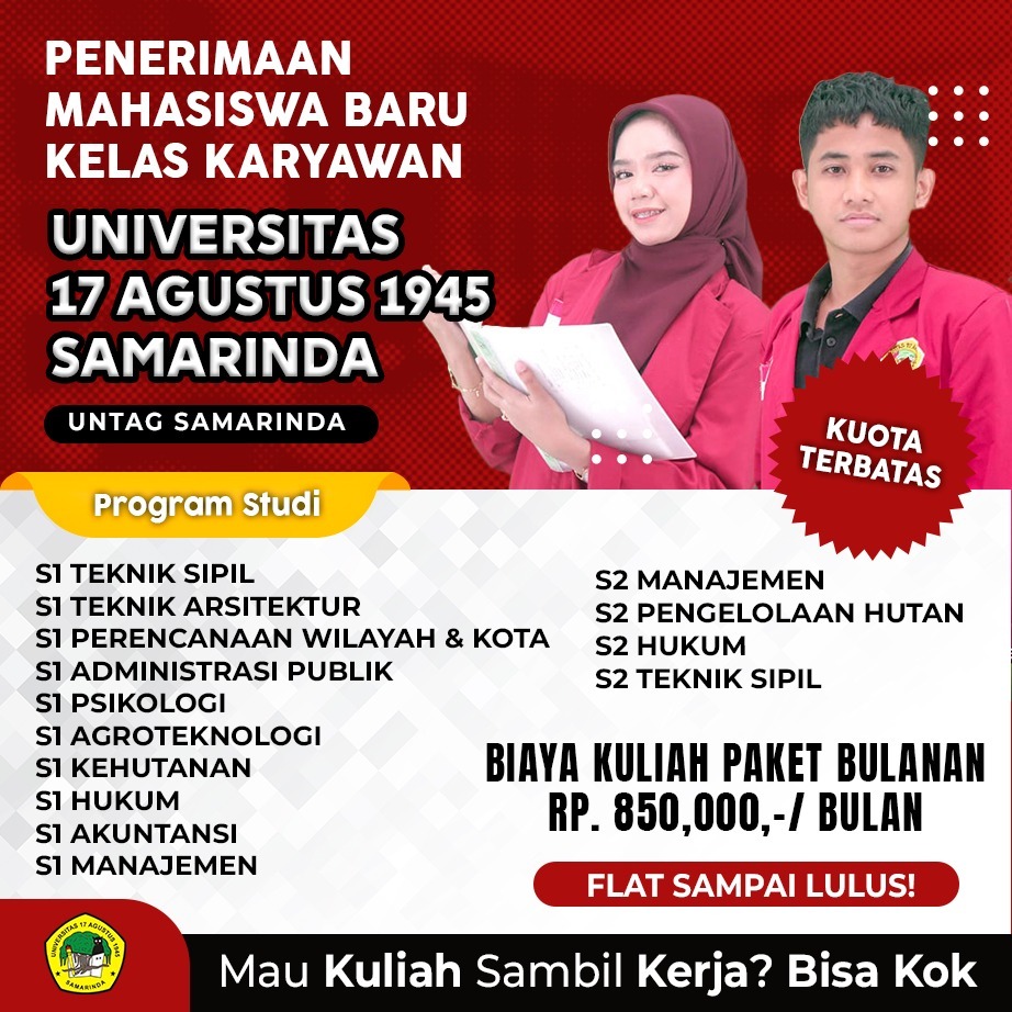 Pendaftaran Kuliah jurusan S1 Agroteknologi di Universitas 17 Agustus 1945 Samarinda