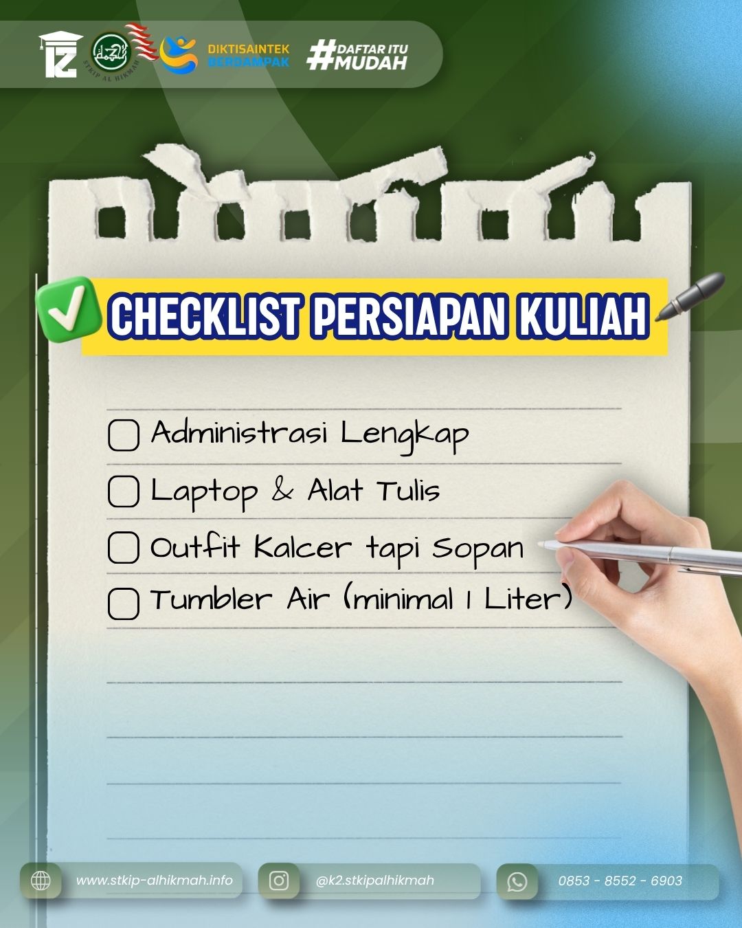 Panduan Checklist Persiapan Kuliah Dan Solusi S1 Jalur RPL Di STKIP Al Hikmah Surabaya