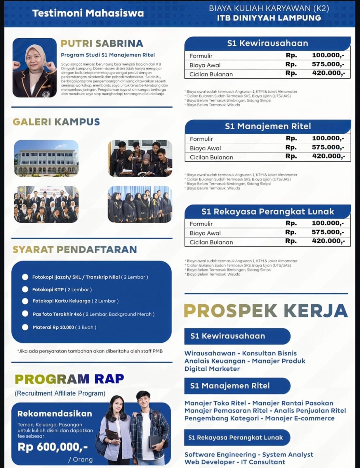Biaya Kelas Karyawan Atau Kelas Online Instidla Lampung