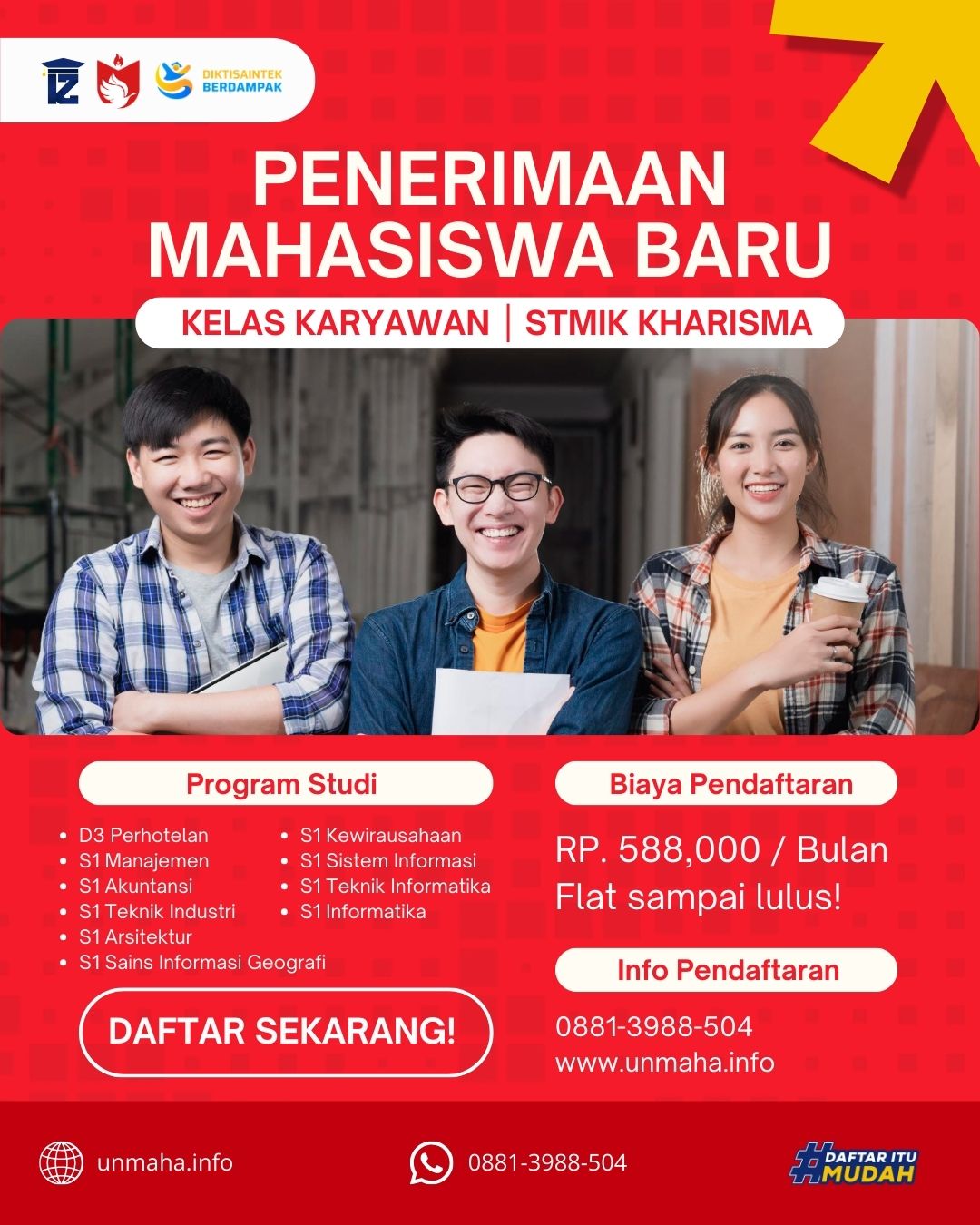 Daftar Kuliah Karyawan (K2) di Universitas Mahakarya Asia dengan berbagai jurusan S1 dan D3