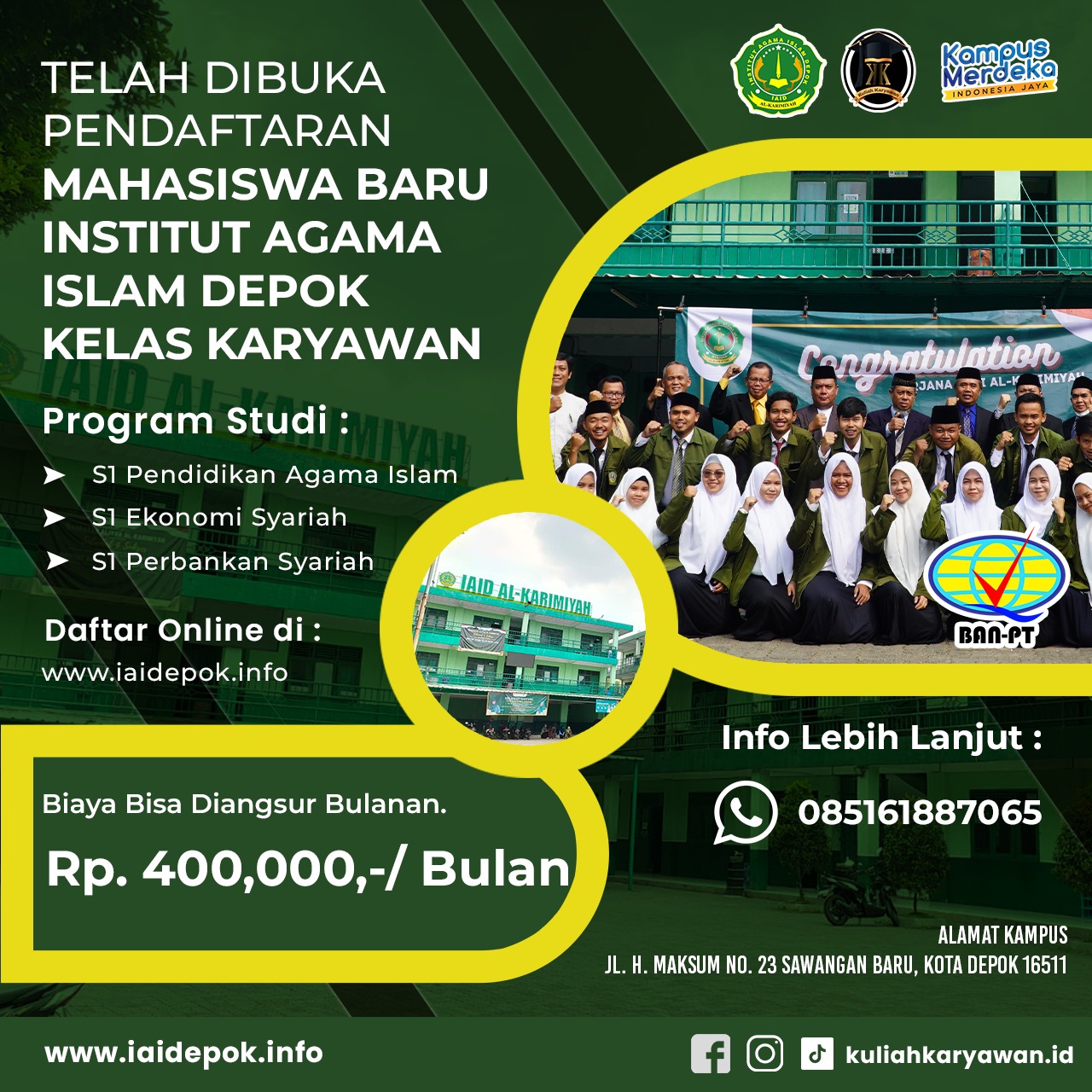Informasi Pendaftaran Mahasiswa Baru IAID Depok