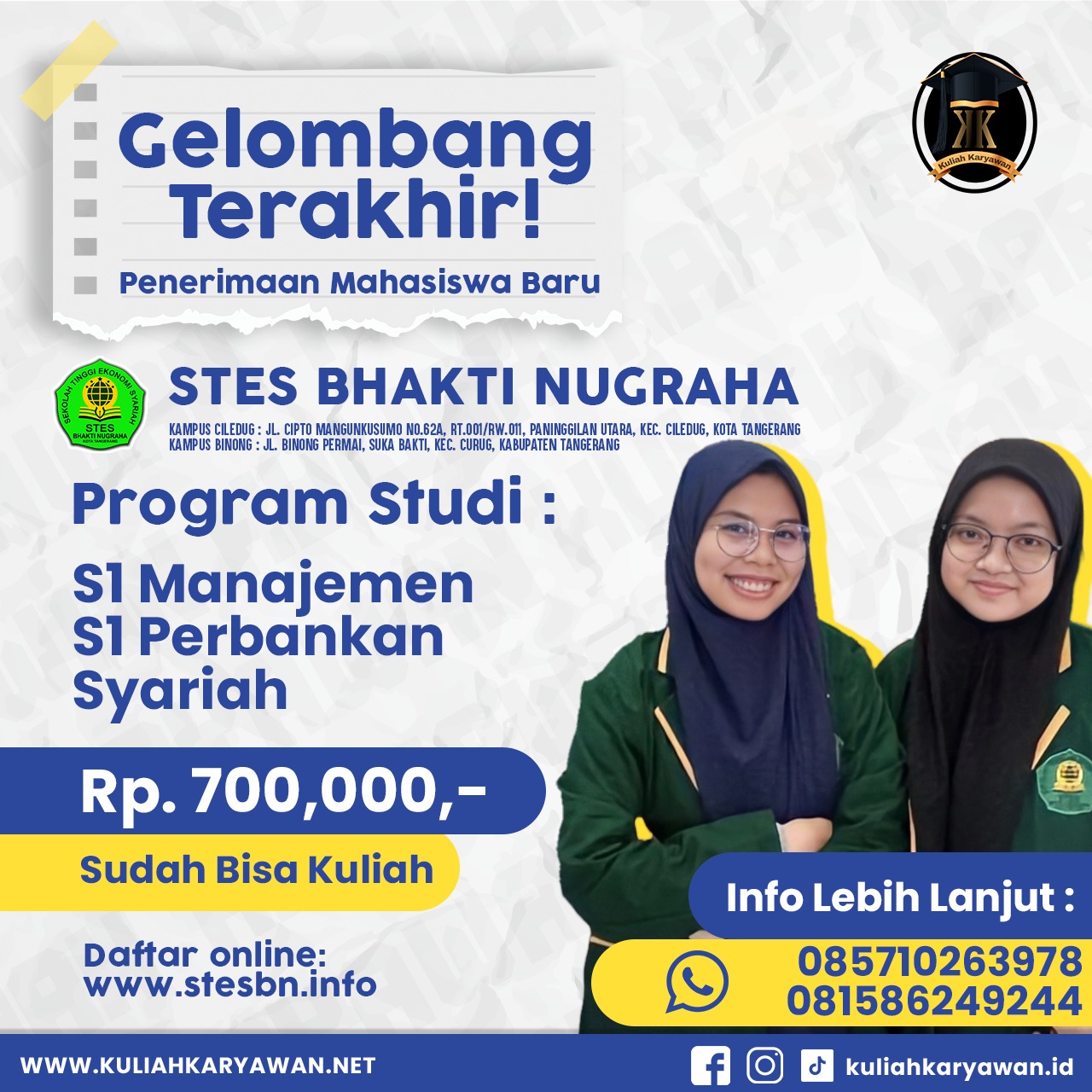 Gelombang Terakhir Penerimaan Mahasiswa Baru STESBN Daerah Binong