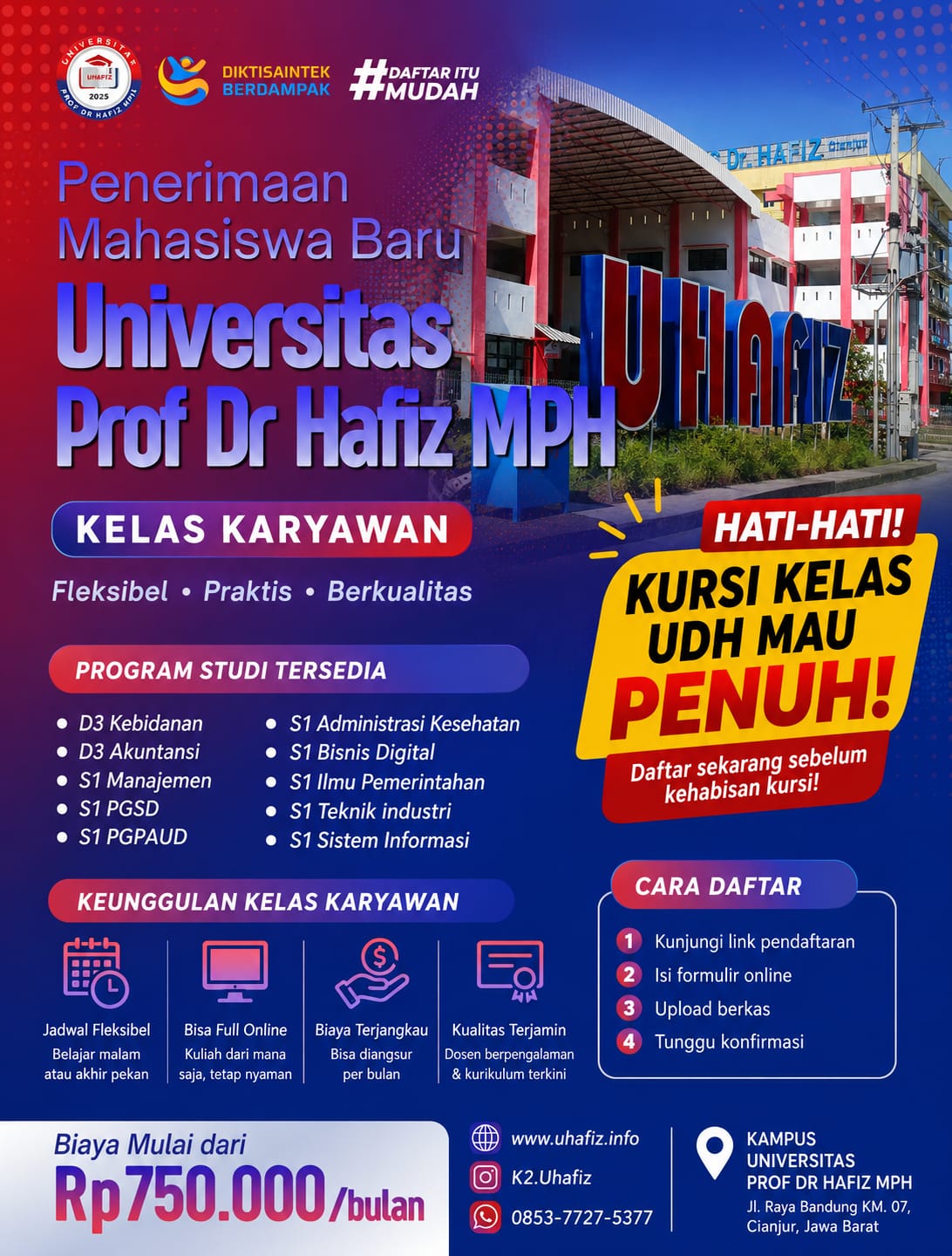Jadwal Kuliah Kelas Karyawan Di Universitas Prof Dr Hafiz MPH Cianjur