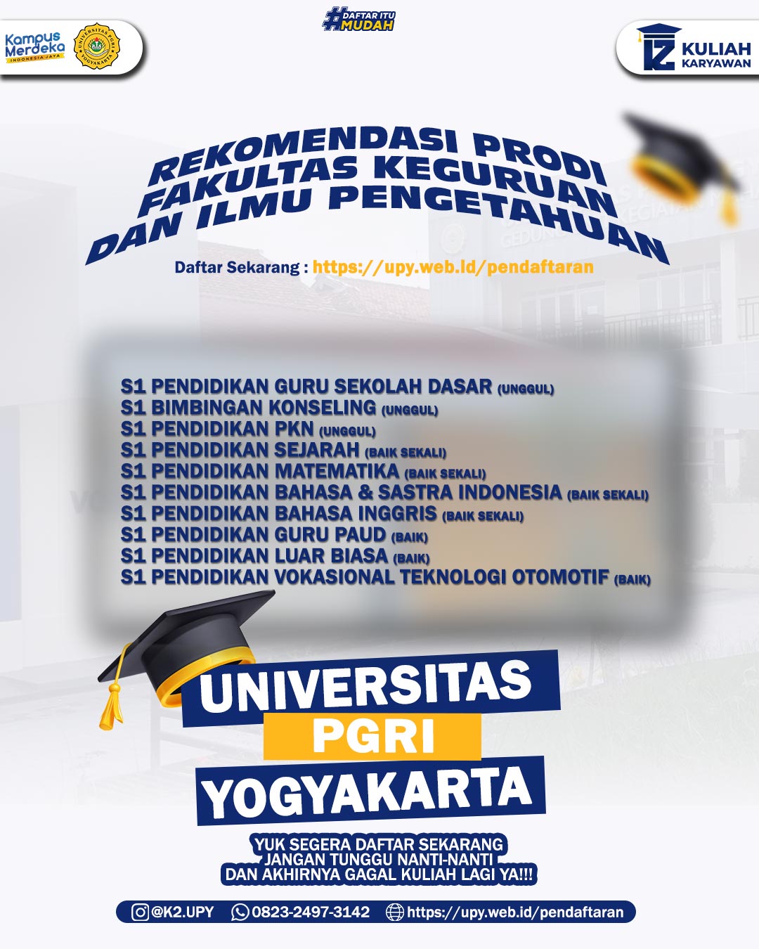 Biaya Kuliah Karyawan (K2) Di Universitas PGRI Yogyakarta