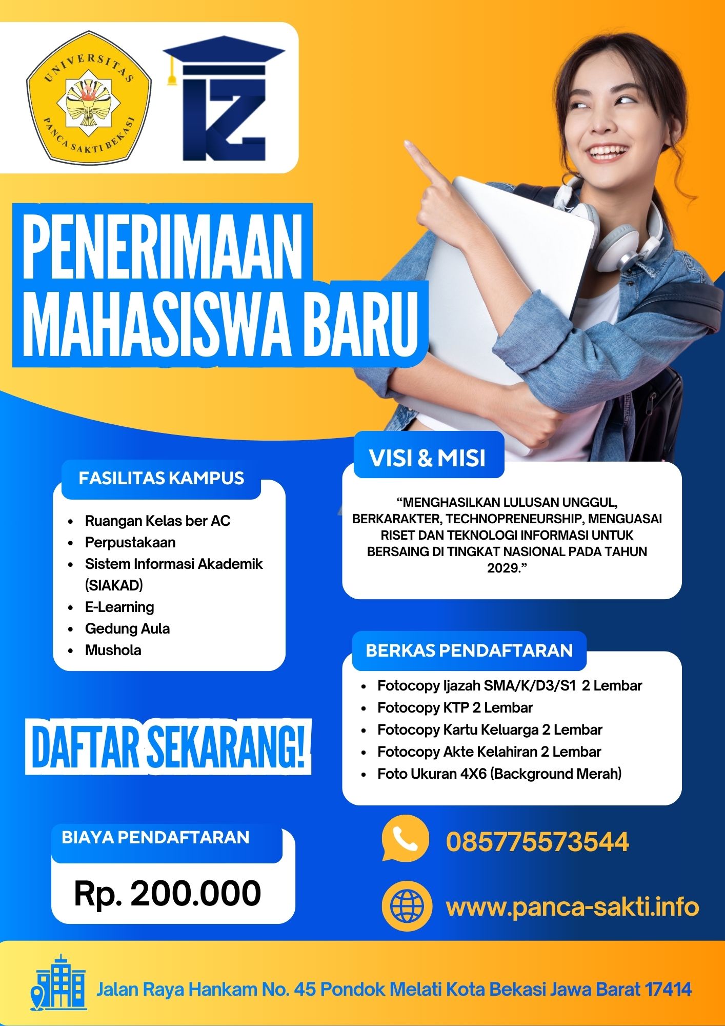 Biaya Uang Gedung di Universitas Panca Sakti Bekasi bisa di Cicil