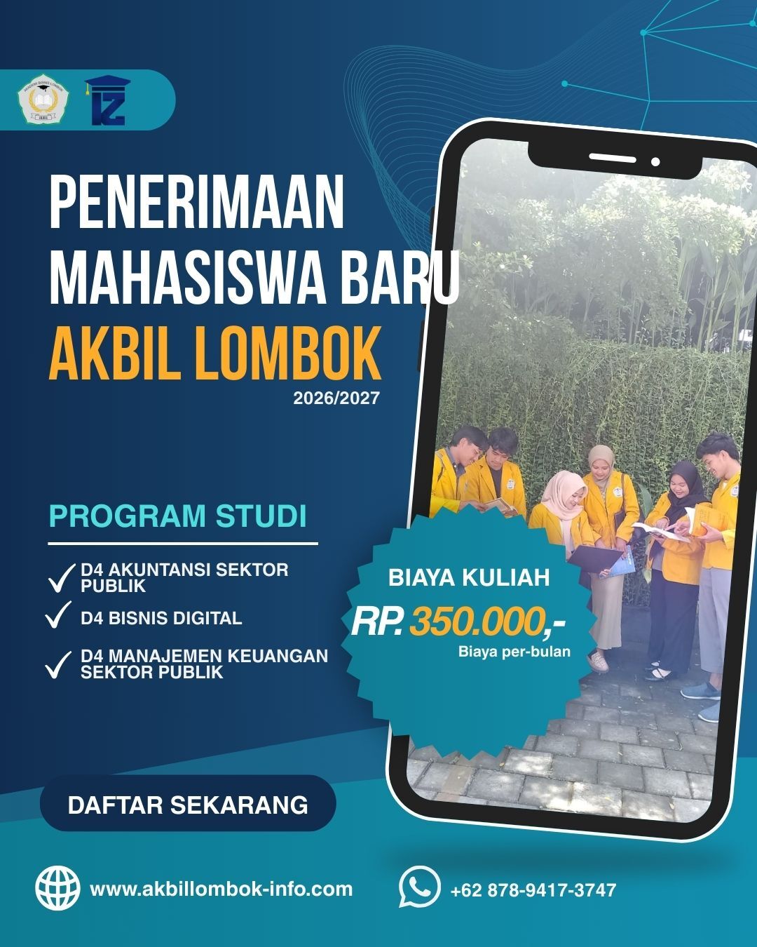 Daftar online di AKBIL LOMBOK