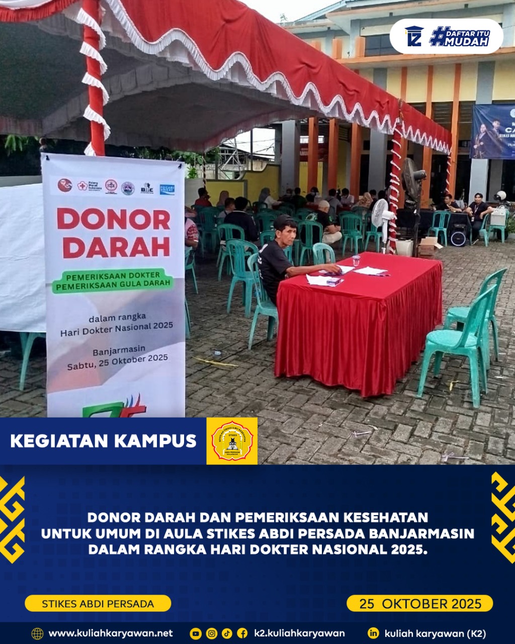 Donor Darah & Pemeriksaan Kesehatan di STIKES Abdi Persada Banjarmasin