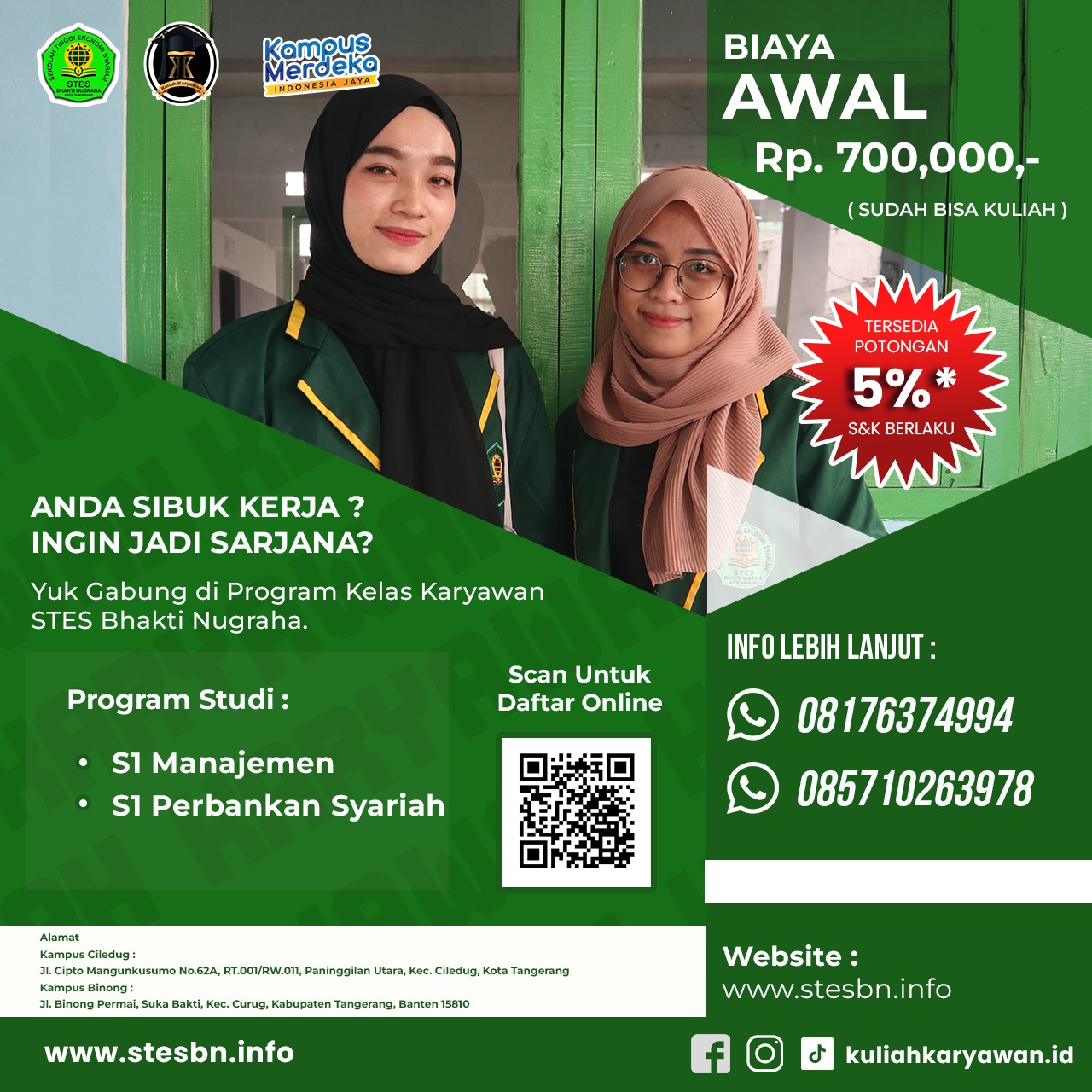 Kampus STESBN Kelas Karyawan dan Kelas Online Wilayah Tangerang