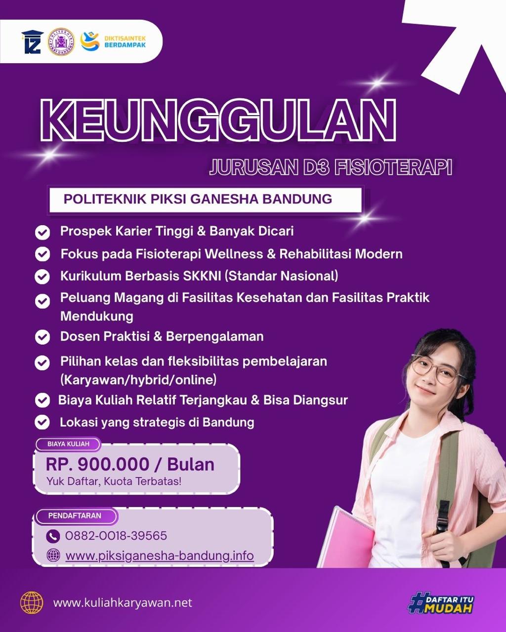 Keunggulan Jurusan D3 Fisioterapi Politeknik Piksi Ganesha Bandung Biaya Terjangkau & Prospek Karier