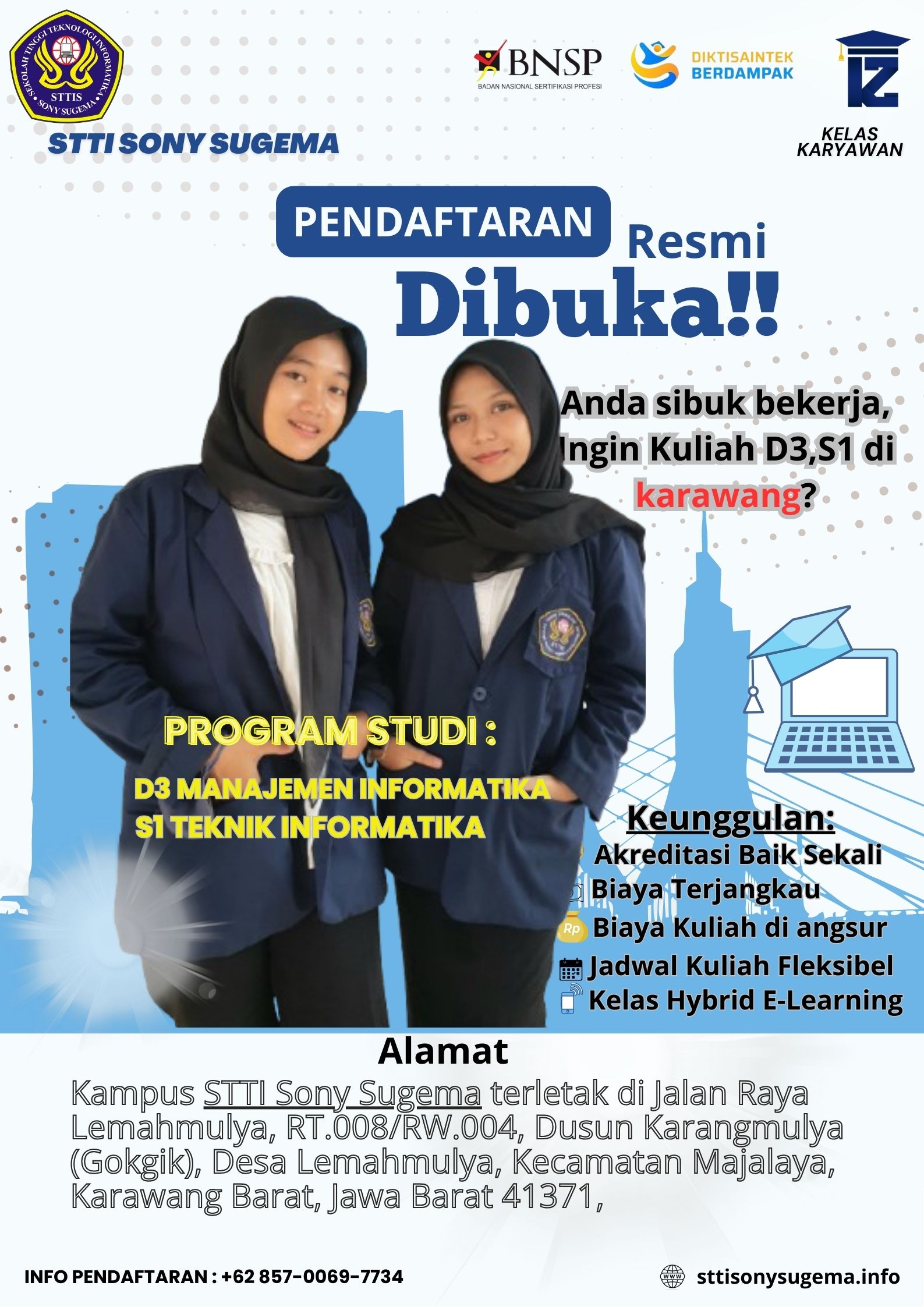 Kuliah Online kelas weekend STTI Sony Sugema