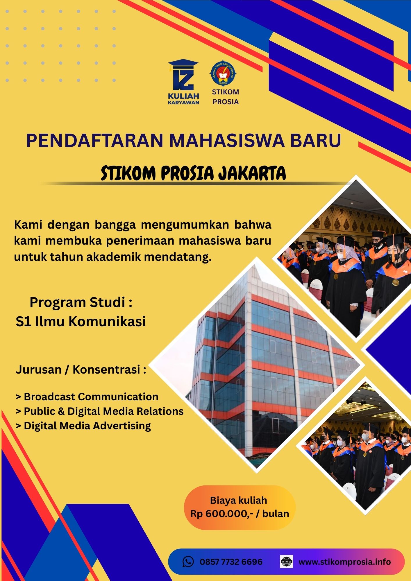 Pendaftaran Mahasiswa Baru STIKOM PROSIA Jakarta Telah di Buka