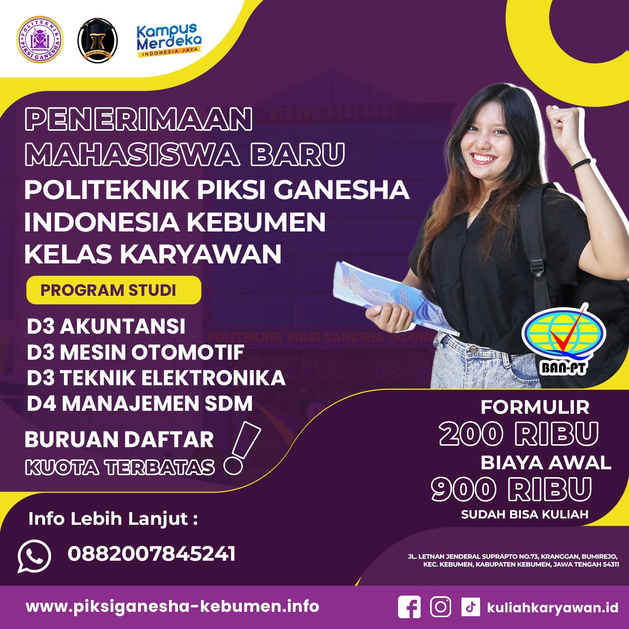 Perkuliahan Gratis Uang Gedung Di Kebumen