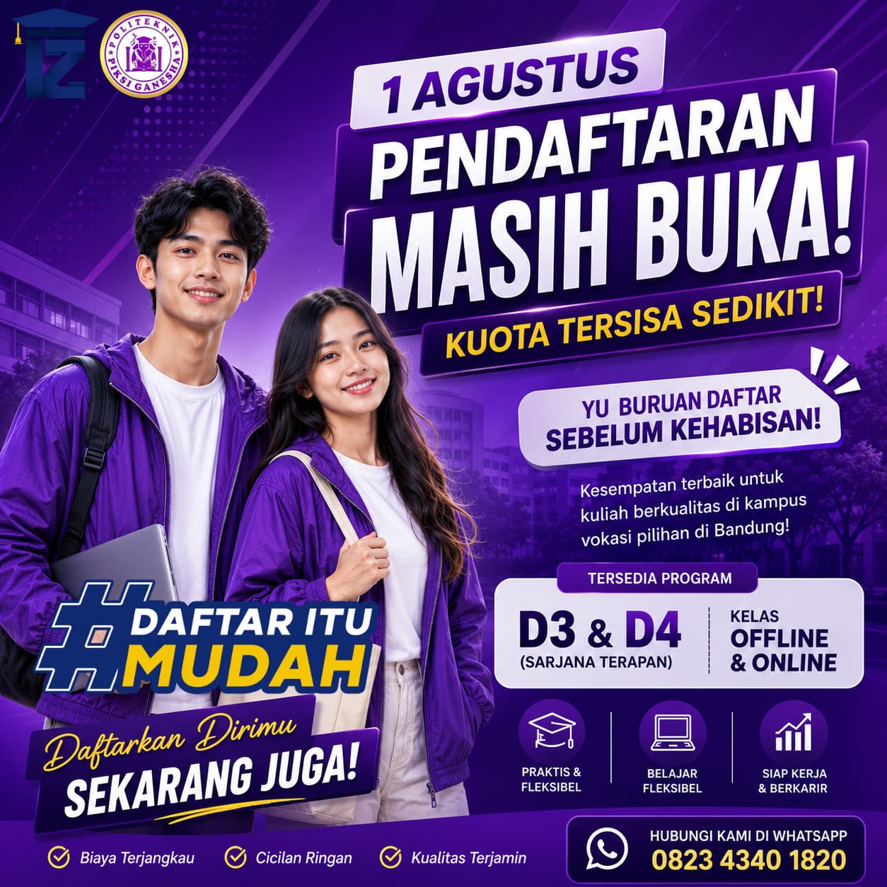 Pendaftaran Piksi Ganesha Bandung Masih Dibuka Tahun Ajaran Ganjil 2026/2027