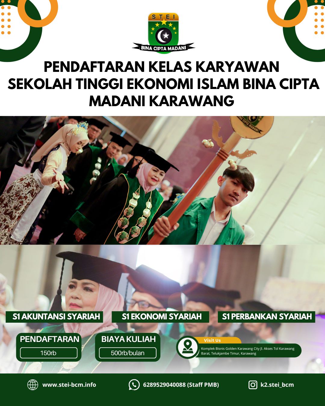 Pendaftaran Kelas Karyawan Sekolah Tinggi Ekonomi Islam Bina Cipta Madani 