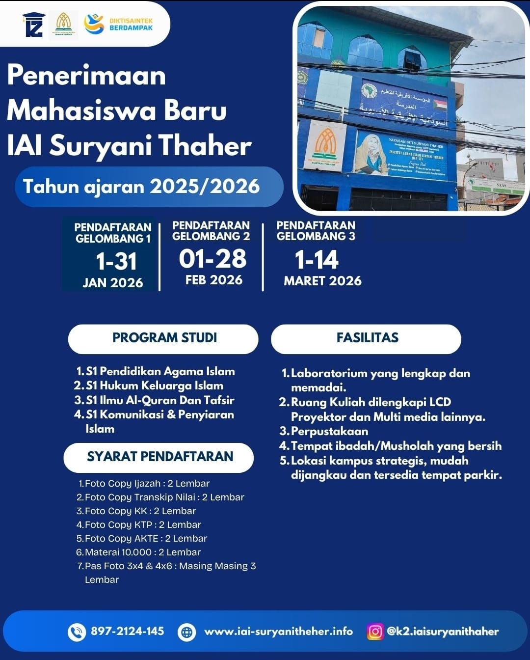 Cara Daftar Kampus  Institut Agama Islam Suryani Thaher Tebet Jakarta Selatan Jurusan S1 Ilmu Al-Qur