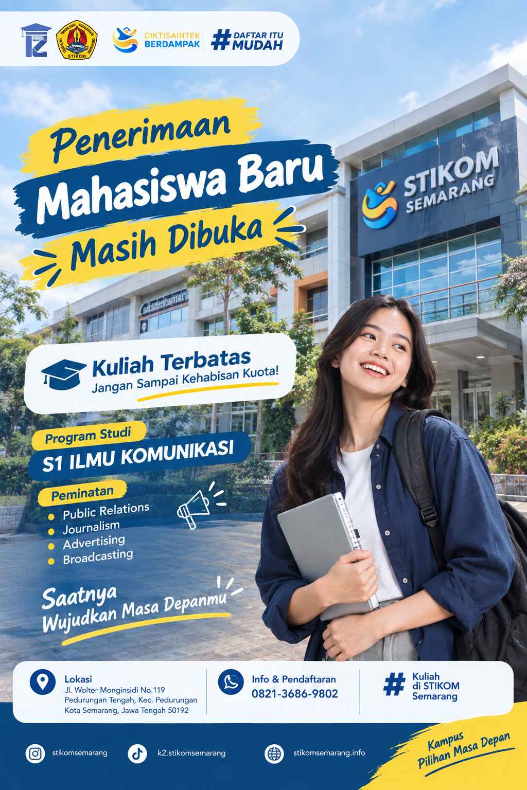 Penerimaan Mahasiswa Baru Ilmu Komunikasi STIKOM Semarang Masih Dibuka