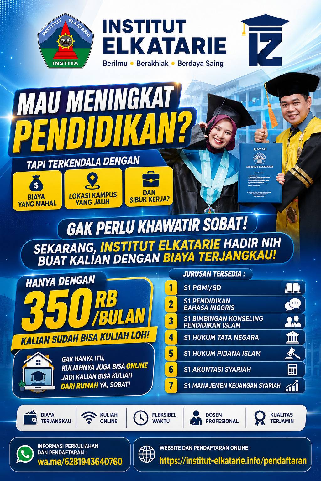 Kuliah Sambil Kerja Biaya Murah di Institut ElKatarie