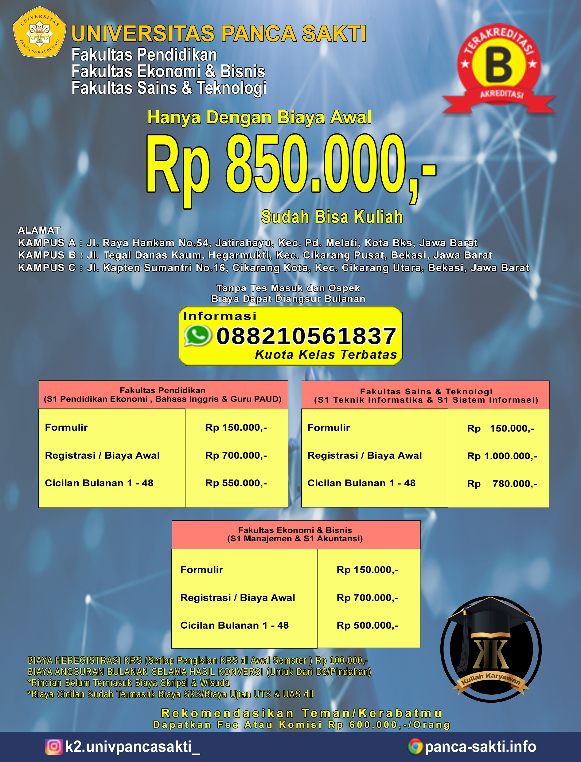 PMB Kelas Karyawan Universitas Panca Sakti Bekasi