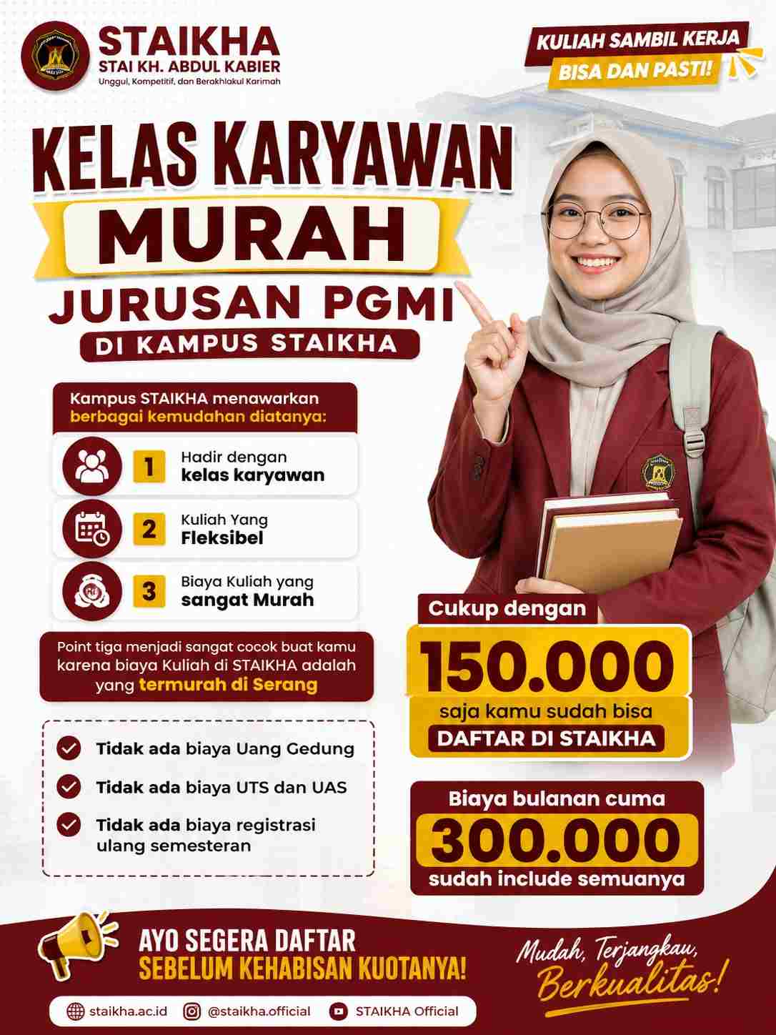Kelas Karyawan Murah Jurusan PGMI di Kampus STAIKHA