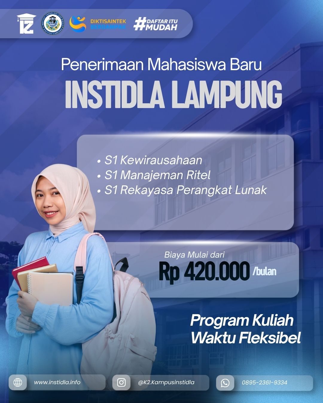 Penerimaan Mahasiswa Baru Kelas Karyawan INSTIDLA LAMPUNG
