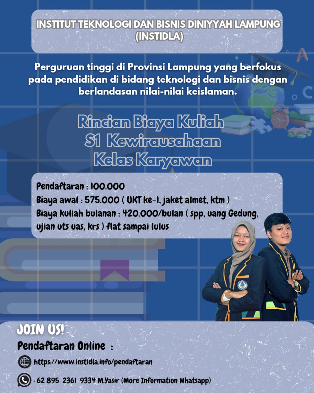 Biaya Kuliah Kelas Karywan Kewirausahaan Kampus Instidla Lampung