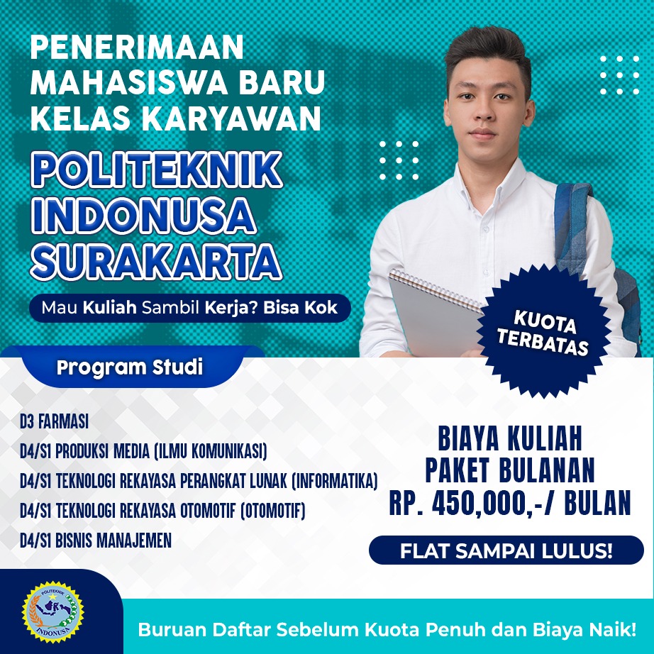 Kuliah Transfer di Politeknik Indonusa Surakarta 