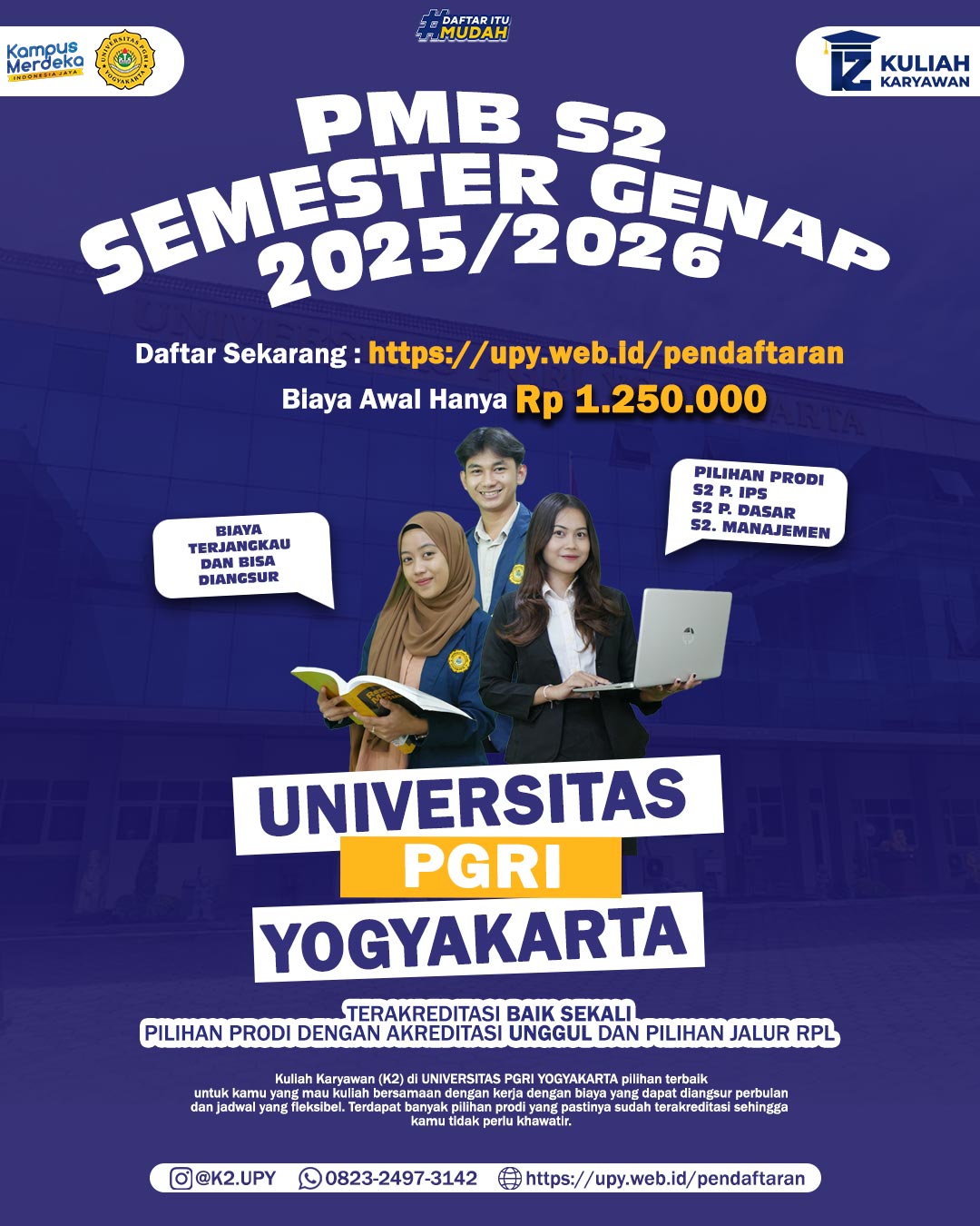 Kuliah S2 cuma 3 semester di Universitas PGRI Yogyakarta aja
