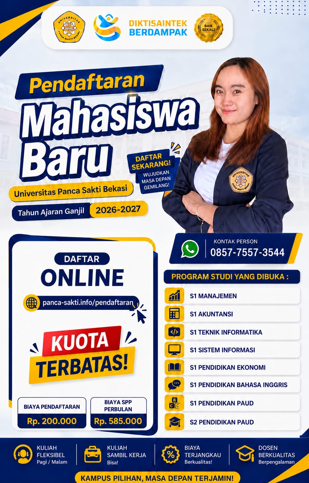 Pendaftaran Penerimaan Mahasiswa Baru Universitas Panca Sakti Bekasi