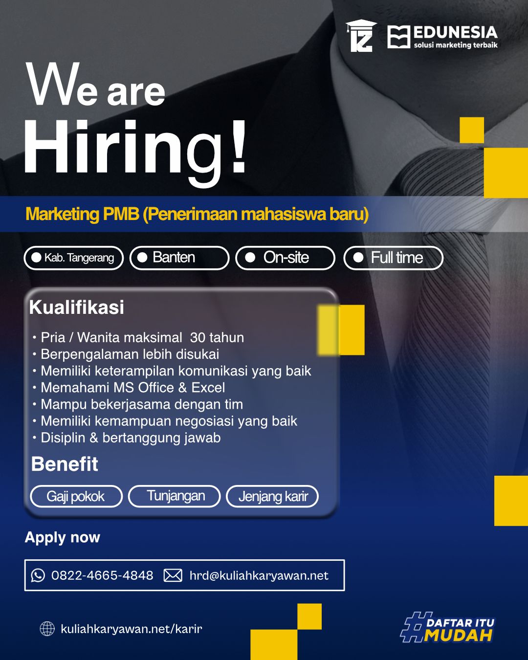 Staff Marketing Penerimaan Mahasiswa Baru (Kabupaten Tangerang)