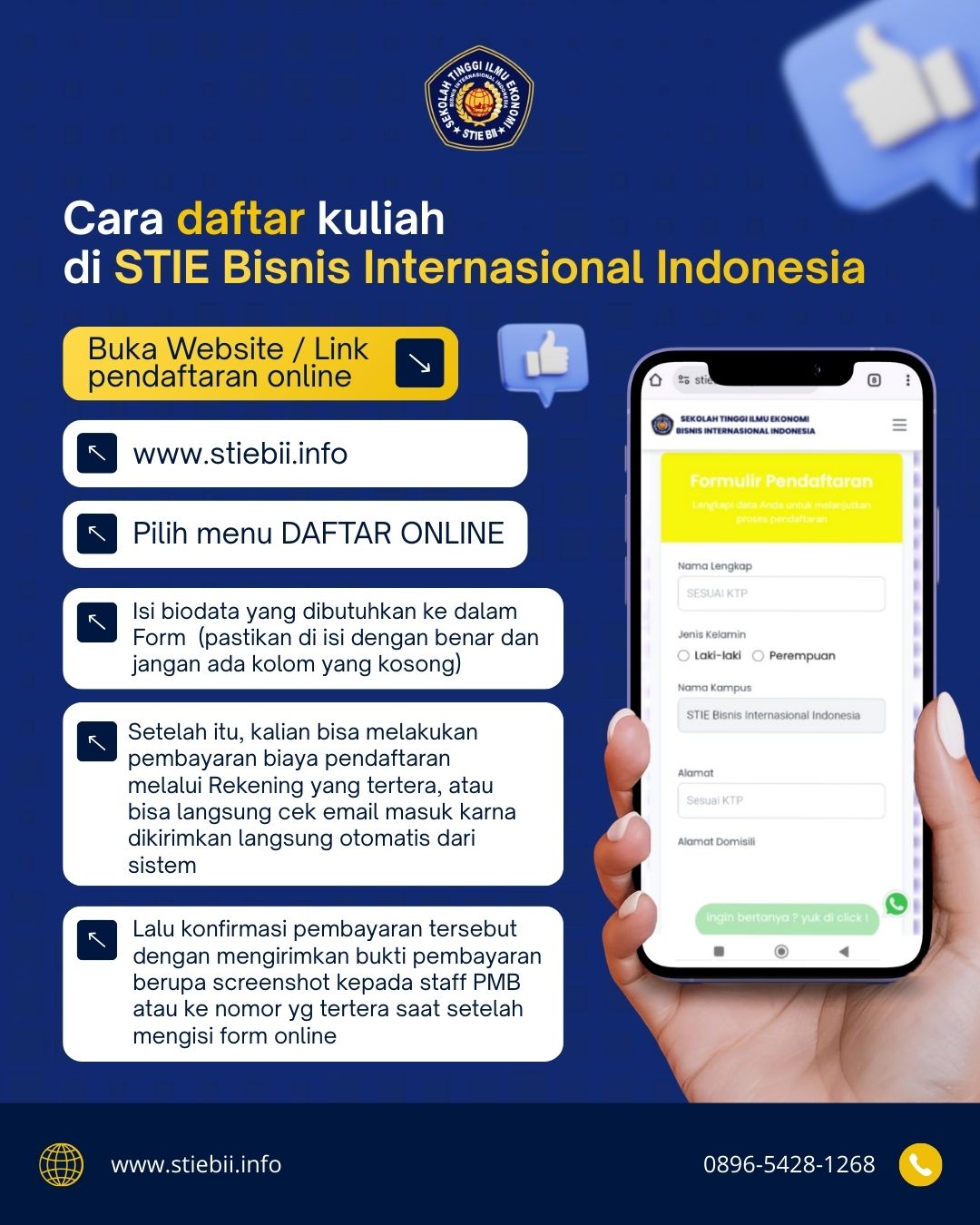 Pendaftaran Kuliah Online STIE BII Bekasi