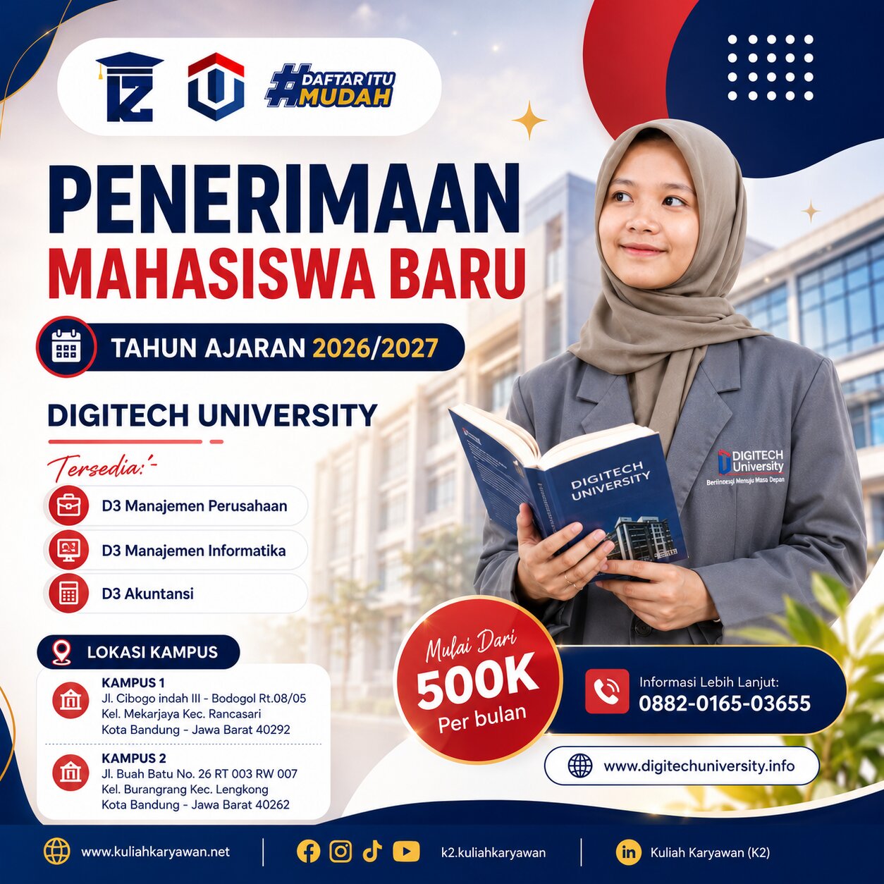 Kuliah D3 di Digitech University 2026/2027