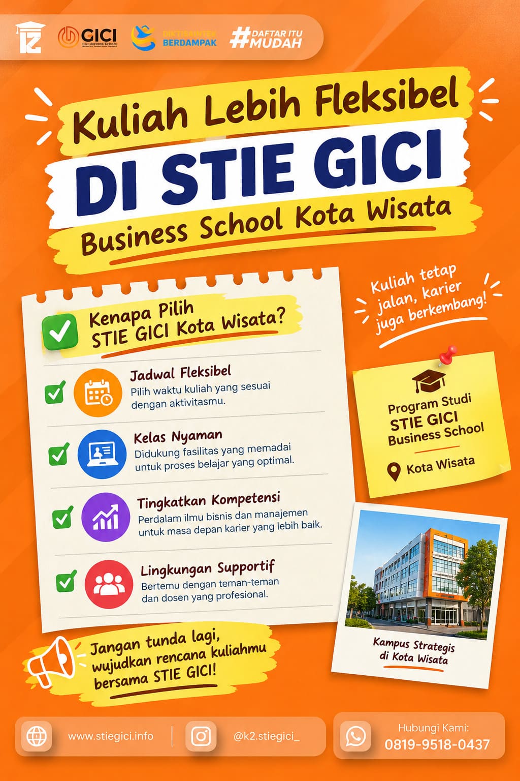 Kuliah Lebih Fleksibel di STIE GICI Business School Kota Wisata